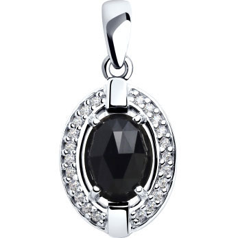 Серебряная подвеска SOKOLOV 92030567 с агатом, фианитами