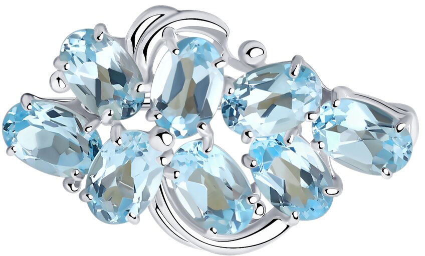 Серебряная брошь SOKOLOV 92040029 с топазами