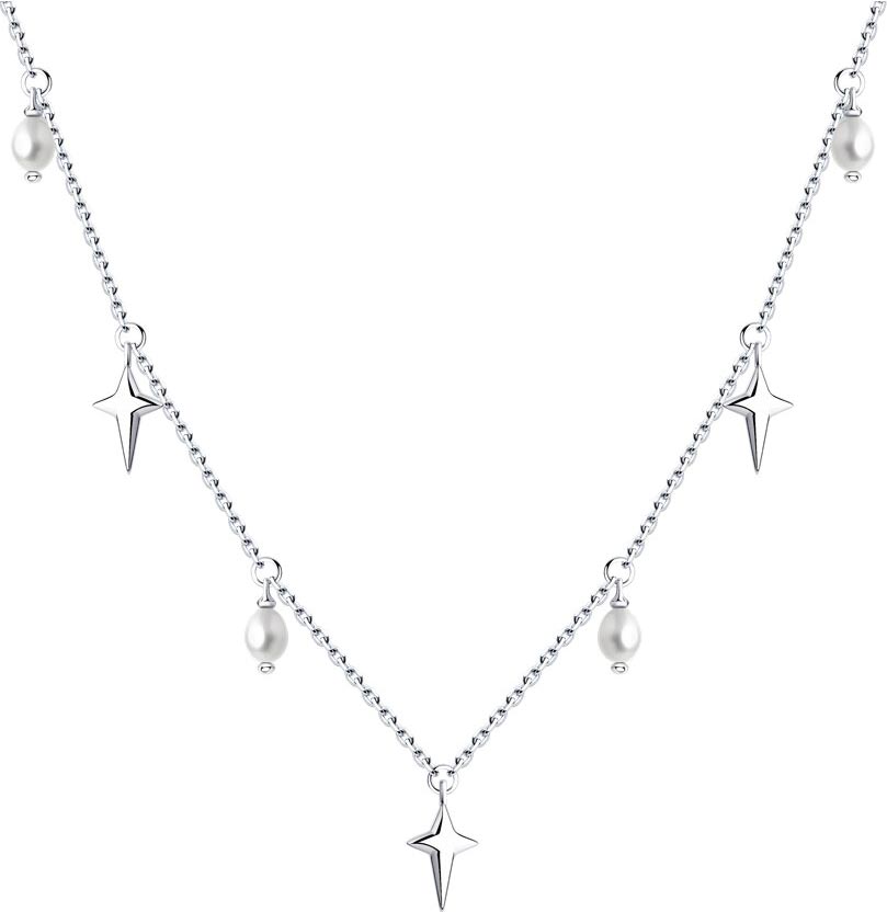 Серебряное колье SOKOLOV 92070065 с пресноводным барочным жемчугом