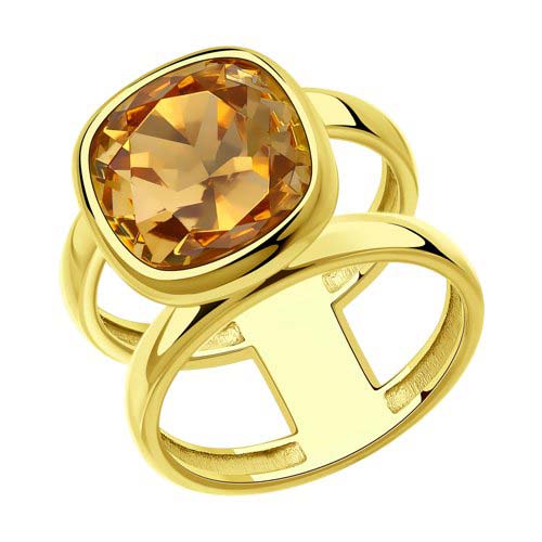 Серебряное кольцо SOKOLOV 93010847_s cо Swarovski