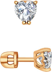 Серебряные серьги-пусеты (гвоздики) SOKOLOV 93020648 с фианитами