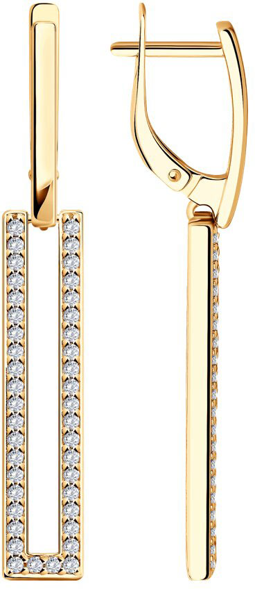 Серебряные длинные серьги SOKOLOV 93020656 с фианитами