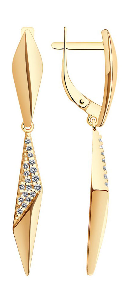 Серебряные длинные серьги SOKOLOV 93020810 с фианитами