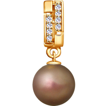 Серебряный кулон SOKOLOV 93030372 с жемчугом Swarovski, фианитами