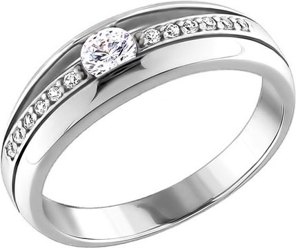 Серебряное кольцо SOKOLOV 94010349 с фианитами