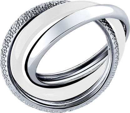 Серебряное кольцо тринити SOKOLOV 94011650 с фианитами