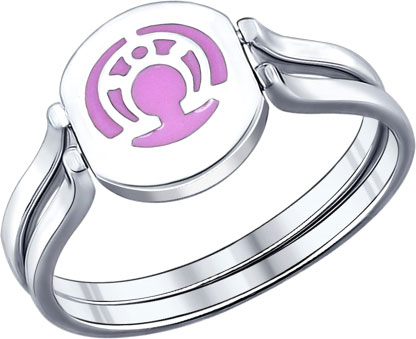 Серебряное кольцо SOKOLOV 94011827 с эмалью с фианитом