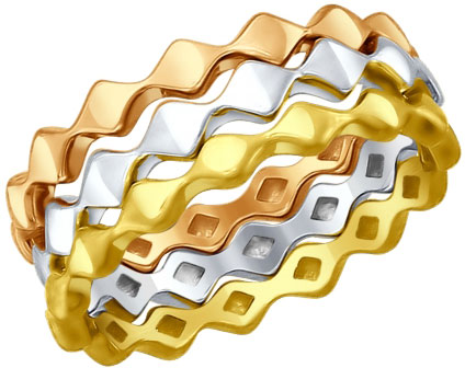 Серебряное наборное кольцо SOKOLOV 94012062