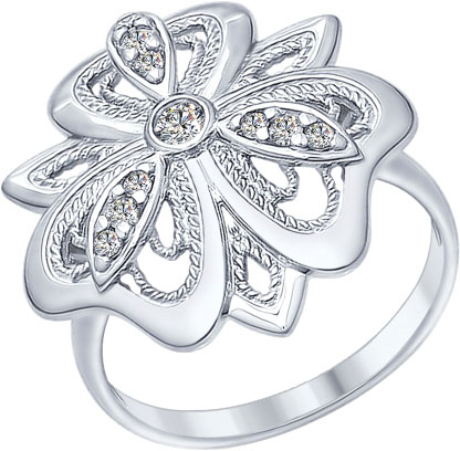 Серебряное кольцо SOKOLOV 94012288 с фианитами