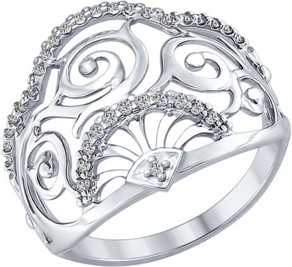Серебряное кольцо корона SOKOLOV 94012319 с фианитами