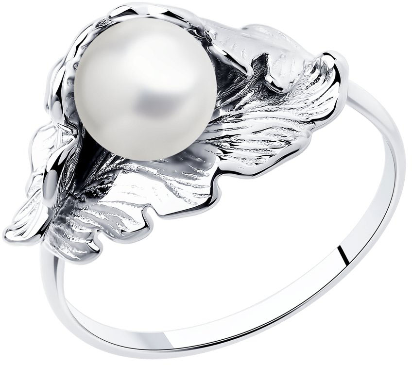 Серебряное кольцо SOKOLOV 94012360 с жемчугом