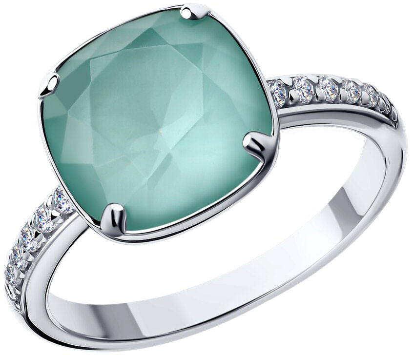Серебряное кольцо SOKOLOV 94012433 с кристаллом Swarovski, фианитами