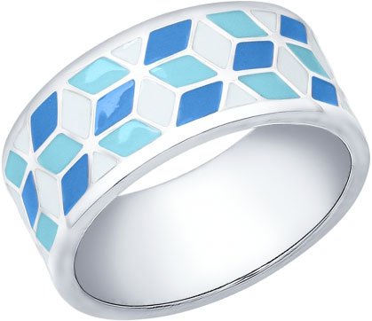 Серебряное кольцо SOKOLOV 94012439 с эмалью