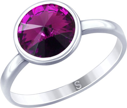 Серебряное кольцо SOKOLOV 94012600 с кристаллом Swarovski