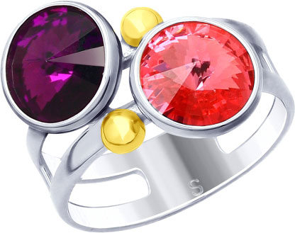 Серебряное кольцо SOKOLOV 94012643 с кристаллами Swarovski