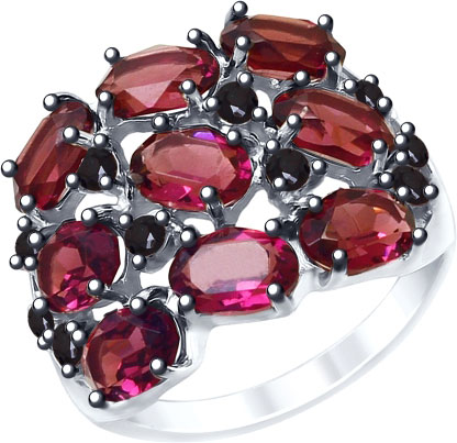 Серебряное кольцо SOKOLOV 94012683 с кристаллами Swarovski, фианитами