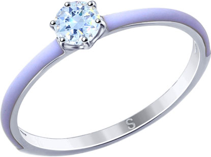 Серебряное кольцо SOKOLOV 94012772 с эмалью, фианитом