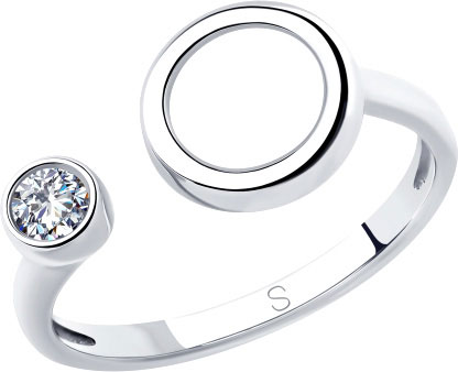 Серебряное открытое кольцо SOKOLOV 94012859 с фианитом