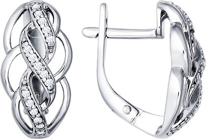 Серебряные серьги SOKOLOV 94020658 с фианитами