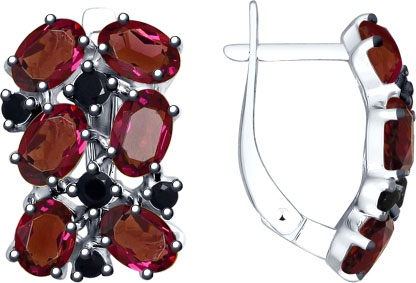 Серебряные серьги SOKOLOV 94023045 с кристаллами Swarovski, фианитами