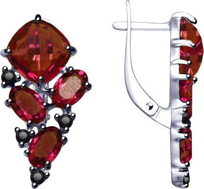 Серебряные серьги SOKOLOV 94023084 с кристаллами Swarovski, фианитами