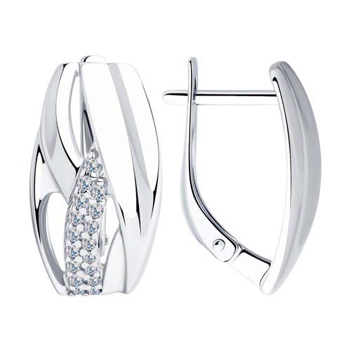 Серебряные серьги SOKOLOV 94023299_s c фианитом