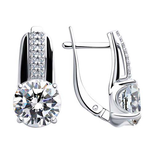 Серебряные серьги SOKOLOV 94023436_s c фианитом