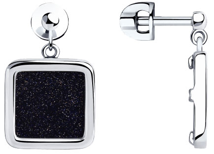 Серебряные серьги с подвесками SOKOLOV 94023512 с авантюрином