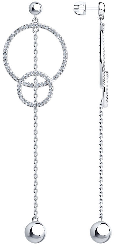 Серебряные серьги SOKOLOV 94023600_s cо Swarovski