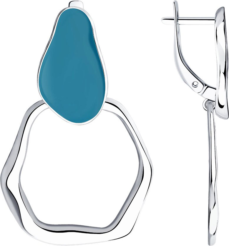 Серебряные серьги с подвесками SOKOLOV 94023951 с эмалью