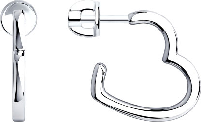 Серебряные серьги полукольца SOKOLOV 94023958