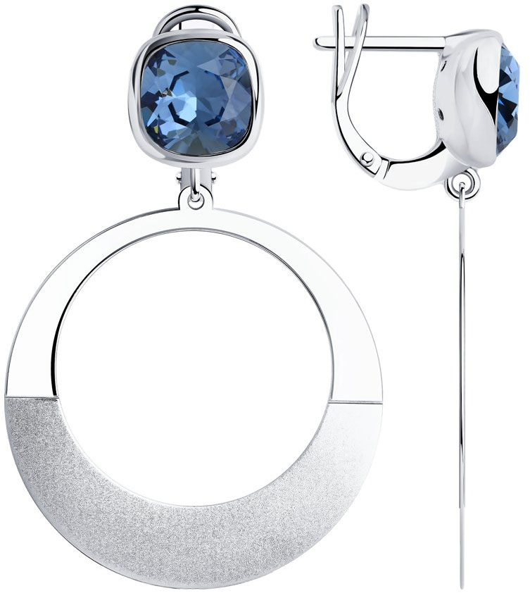 Серебряные серьги SOKOLOV 94024166_s cо Swarovski