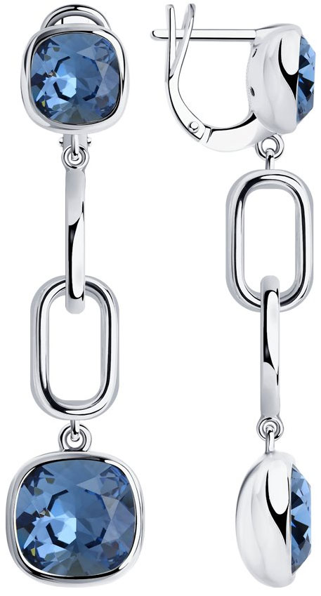 Серебряные серьги SOKOLOV 94024169_s cо Swarovski