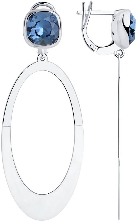 Серебряные серьги SOKOLOV 94024170_s cо Swarovski