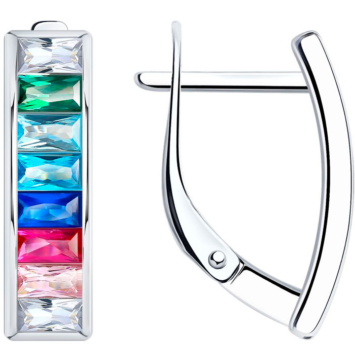 Серебряные серьги SOKOLOV 94024329 с корундами и фианитами