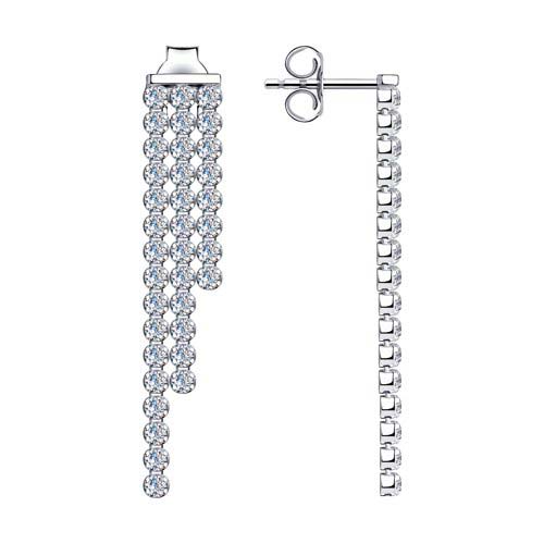 Серебряные серьги SOKOLOV 94024527_s c фианитом