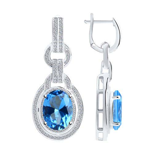 Серебряные серьги SOKOLOV 94024661_s c фианитом