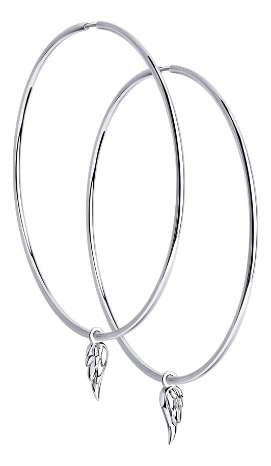 Серебряные серьги кольца SOKOLOV 94024987