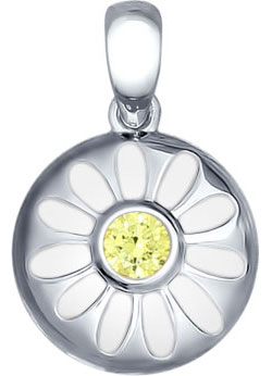 Серебряный кулон SOKOLOV 94031691_s c эмалью, фианитом