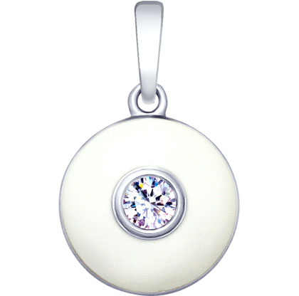 Серебряный кулон SOKOLOV 94032090 с эмалью, фианитом