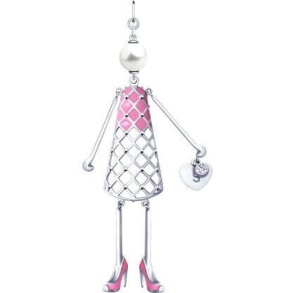 Серебряный кулон SOKOLOV 94032134 с жемчугом Swarovski, фианитом