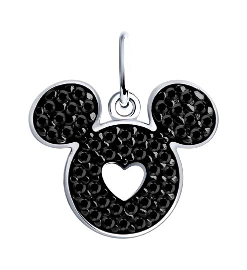 Серебряная подвеска ''Микки Маус'' SOKOLOV 94032845 с черными фианитами