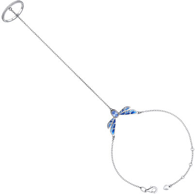 Серебряный слейв браслет SOKOLOV 94050246 с эмалью, фианитами