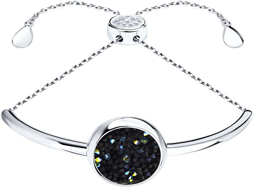 Серебряный браслет цепь SOKOLOV 94050408 с кристаллами Swarovski