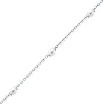 Серебряный браслет цепь SOKOLOV 94050450 с жемчугом Swarovski