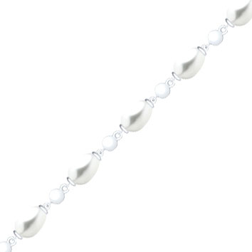 Серебряный браслет цепь с бусинами SOKOLOV 94050483 с жемчугом Swarovski