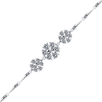 Серебряный браслет цепь SOKOLOV 94050545 с фианитами