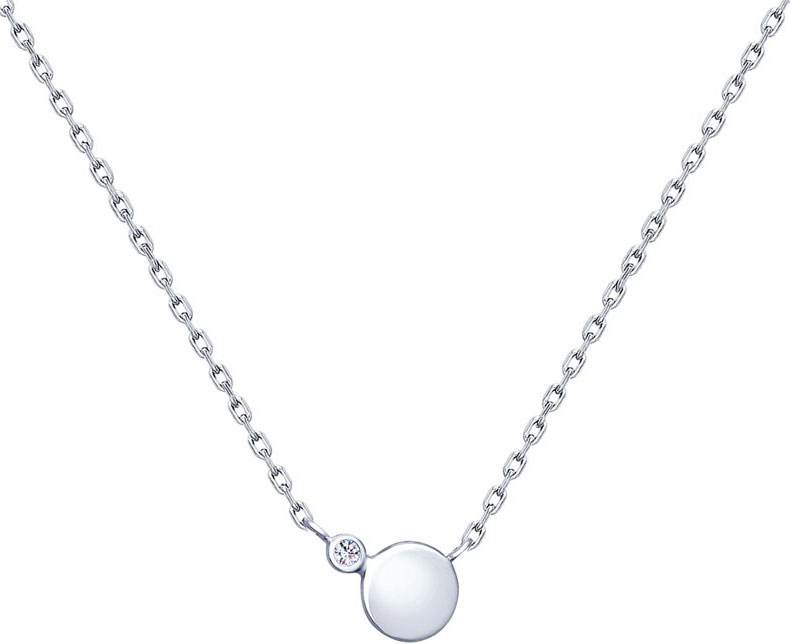 Серебряное колье с подвесками SOKOLOV 94070156 с фианитом