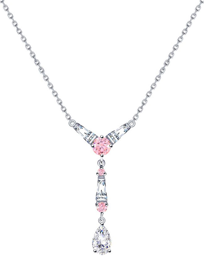 Серебряное колье с подвесками SOKOLOV 94070186 с фианитами
