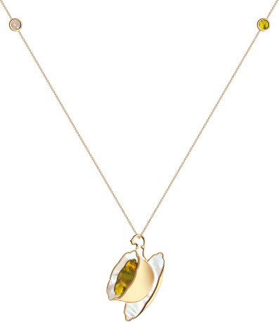 Серебряное колье с подвесками ''Чашка кофе'' SOKOLOV 94074613 с перламутром